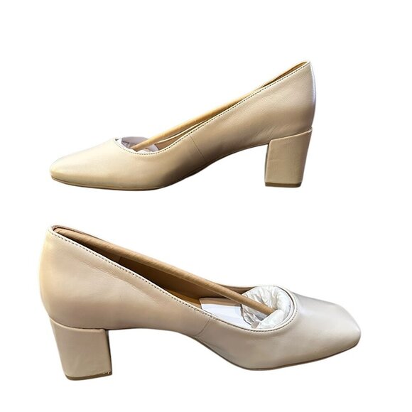 Naturalizer Karina Square Toe Pump - Size 8M - Satin Pearl Leather - Picture 2 of 9